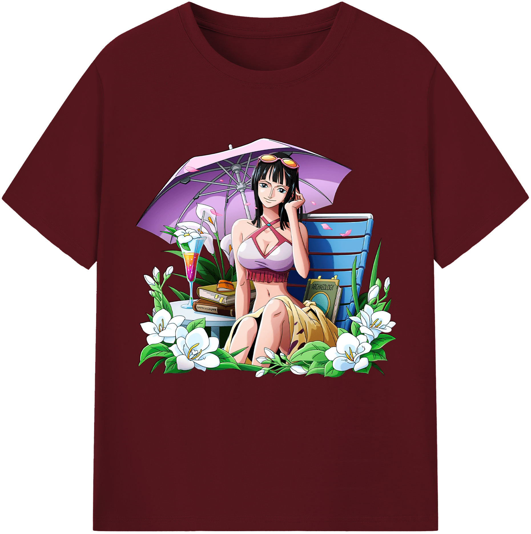 ワンピース ニコ・ロビン ONE PIECE Nico Robin 綿100％半袖Tシャツ（フロントプリント）